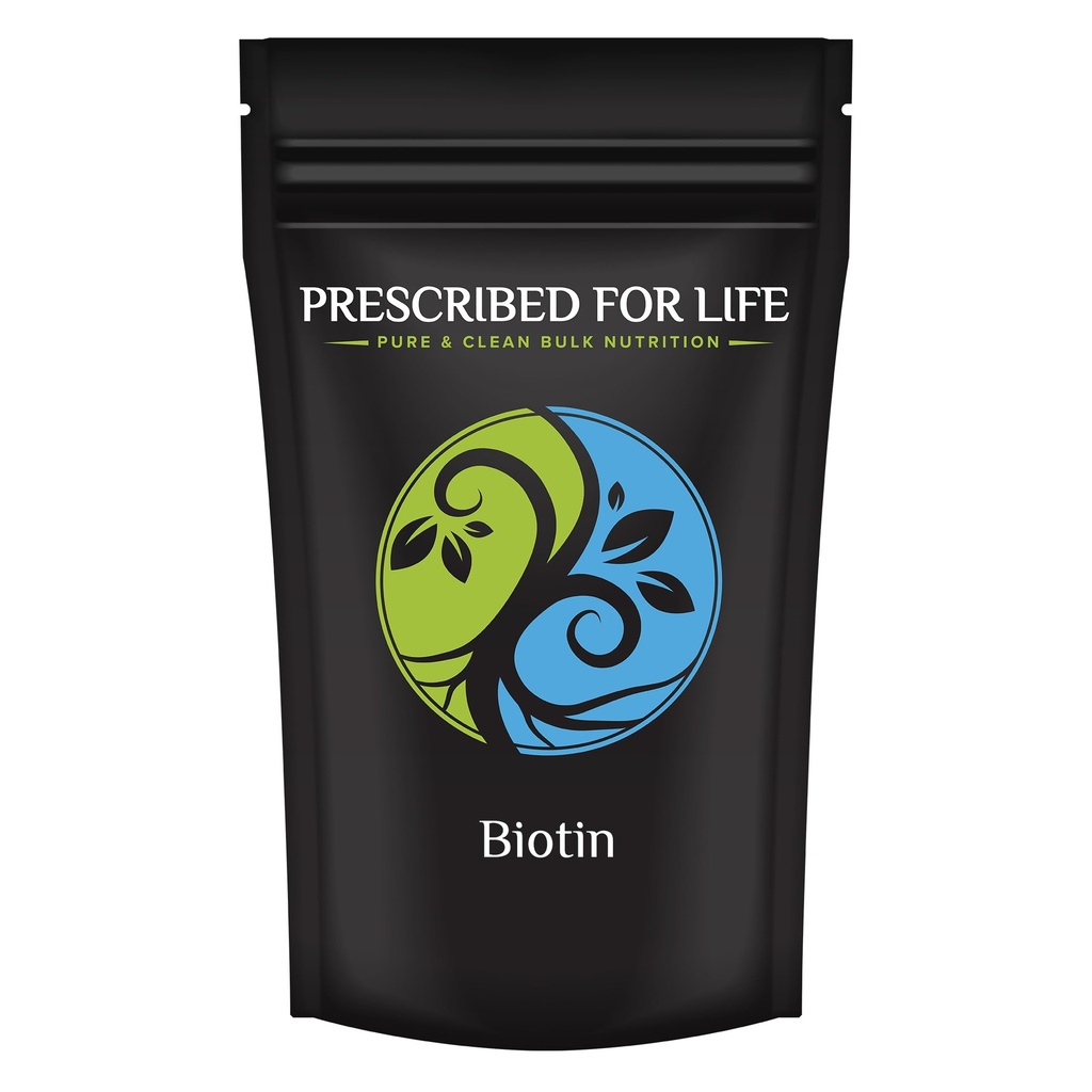 Predpisano za življenje Biotin prašek, vitamin B7 za zdravje kože, nohtov in las, stopnja USP (14g)