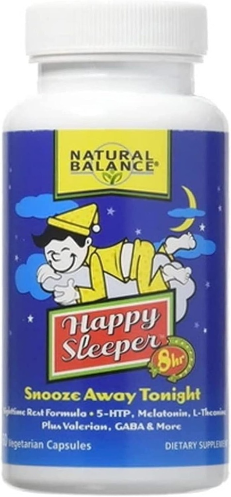 Naravno ravnovesje Zaspanec - 60 vegetarijanskih kapsul - s 5-HTP, melatonin, L-Theanin, Valerian & GABA