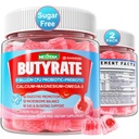 Butirate Gumies s probiotiko + Prebiotik + Postbiotik, Omega-3 500mg,9 Billion CFU Probiotiki s Fiber, Kalcij & Magnezij, Inulin,Psylium Husk za prebavno zdravje,Sladka podpora,Sugar Free