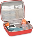 Hard Travel Case za Astma Inhaler in dodatki, z Mesh Pocket za medicino, rdeča