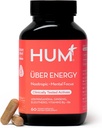 HUM Uber Energy Adrenal Energy Support Supplement with Ashwagandha Root, Ginseng, B Vitamini, Vitamin B6, B5 in Adaptogeni, Dodatki za nadledvično utrujenost podporo, 60 Veganske kapsule