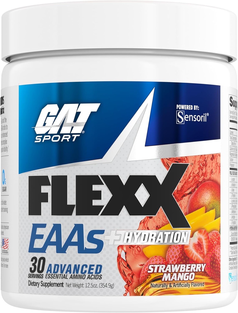 GAT SPORT Flex EAAS + hidracija, napredne esencialne aminokisline, 30 servingov (Strawberry Mango)