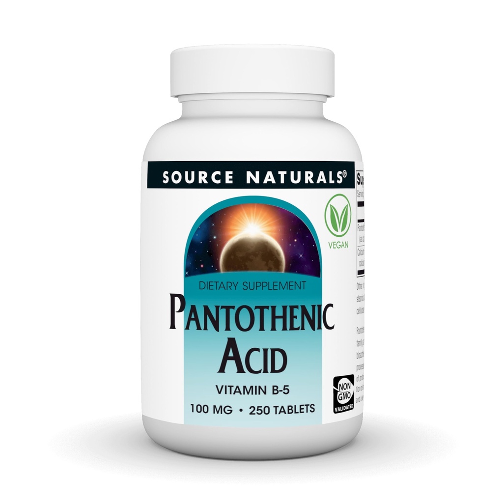 Vir Naturals Pantotenska kislina 100 mg Vitamin B-5 Prehranska dopolnila - 250 tablet