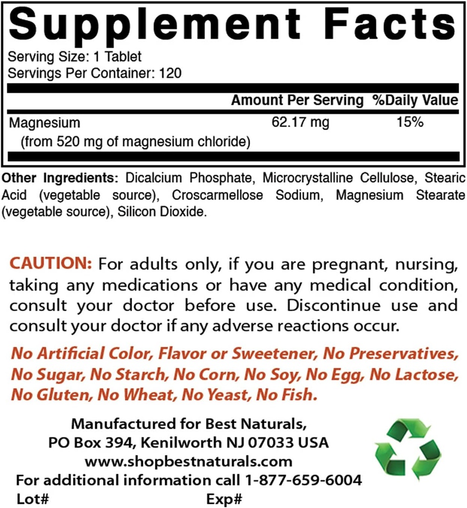 Magnezijev klorid 520 mg in selen 200 μg