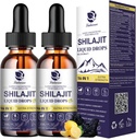 (2 paket) Shilajit za moške in ženske, 16-v-1 tekoče Shilajit kapljice, Trace Minerali, Ginseng, Kurmer, Ashwagandha, Imunska podpora, Energy Boost & Skupni zdravje, 2 FL. Oz