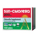 Sun Chlorella 200 mg Green Algae Superfood dodatek - Pulverizirani celični zid - Klorofil, CGF, Active B12, železo, beljakovine - Ne-GMO - 1500 Tablete