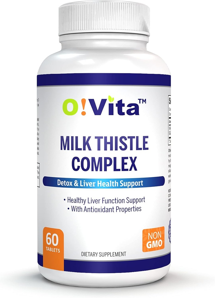Milk Thistle Complex, Dodatna moč 450mg, Podpira zdravo delovanje jeter, do 2-mesečne dobave (60 Non-GMO, Veganske tablete)
