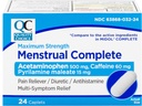 Quality Choice Menstrual Popolna Max Moč Obdobje bolečine Relief, 500 mg acetatfen, 60mg kofeina, 15mg pirilamin Maleat, Cramps, Hrup, Glavobol. 24 Število.