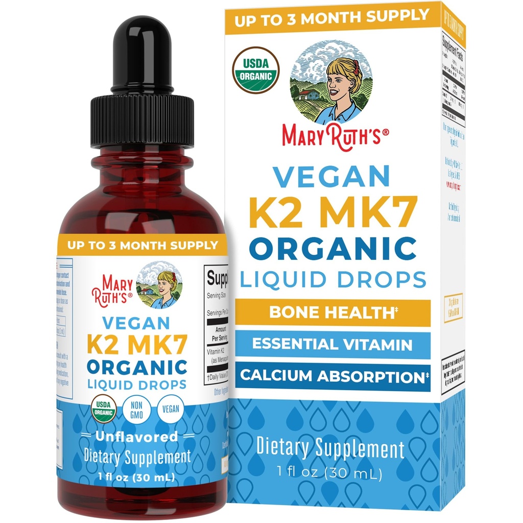 MaryRuth Organics USDA Organic Vitamin K2 MCT Tekoče kapljice za odrasle in otroke 