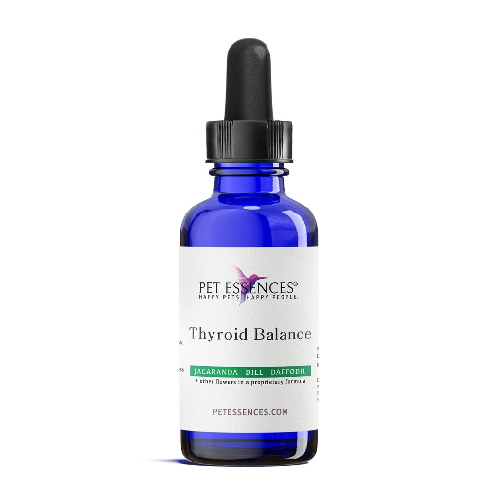 Thyroid Support Supplement, 1oz - Liquid Flower Essences for Dogs, Cats & Horses, Promotes Thyroid Balance & Emotional Wellness - Safe, Easy-to-Use Formula for All Breeds