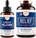 WINDSOR BOTANIKALS Menopause Multivitamin in tekoči melatonin 3mg - ženske zdravstvene podpore paket