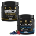 MMA Nutrition HRDWRK 100 Servisi Keto Elektroliti powder Hidracija Sladkor brez - Elektrolitni prašek za povečanje vzdržljivosti in zmanjšanje utrujenosti z elektroliti dodatek - Unflavored & Blue Raspberry Set
