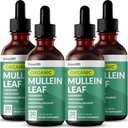 5-v-1 mulleinske kapljice za pljuča in bronhialno - dihalne pljučne zdravstvene podpore z Mullen Leaf Extract za pljuča - Mullein Tinkture z bezgovo jagodo, Echinacea in Ginger Root (120 Servings) (4-paket)