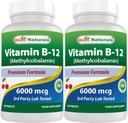 Best Natural Vitamin B-12 kot metilkobalamin (metil B12), 6000 μg 120 Podjezične tablete (120 število (Pack po 2))