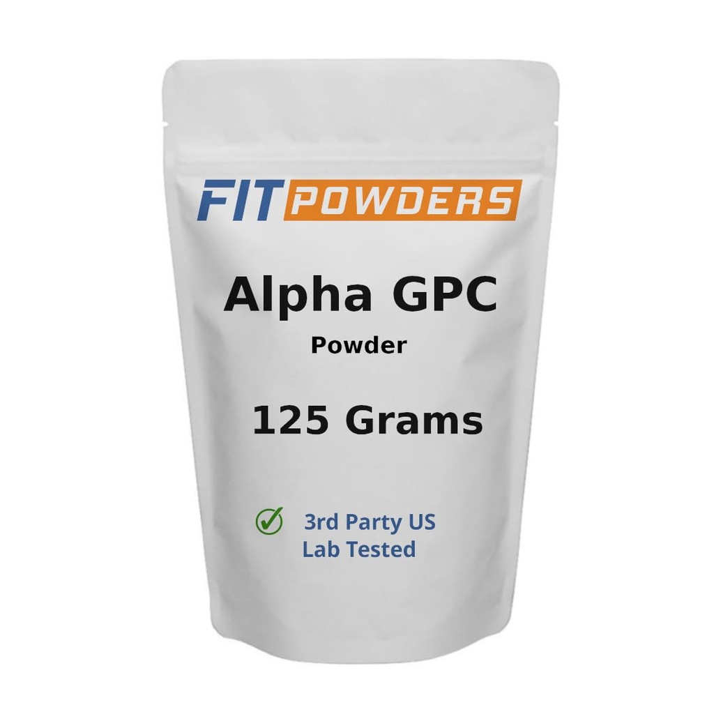 Alfa-GPC prašek 125 Grams, Non-GMO Alpha GPC dodatek holin prah, Vegan, tretja stranka testiran, Pred-workout, Spomin in Focus, s Scoop