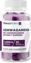 TransformHQ Ashwagandha Gummies 1200mg, 60 Gummies (Mešana okus jagod) - Ashwagandha Herbal Extract dodatek - 30 Servings, Gluten Free, Non-GMO