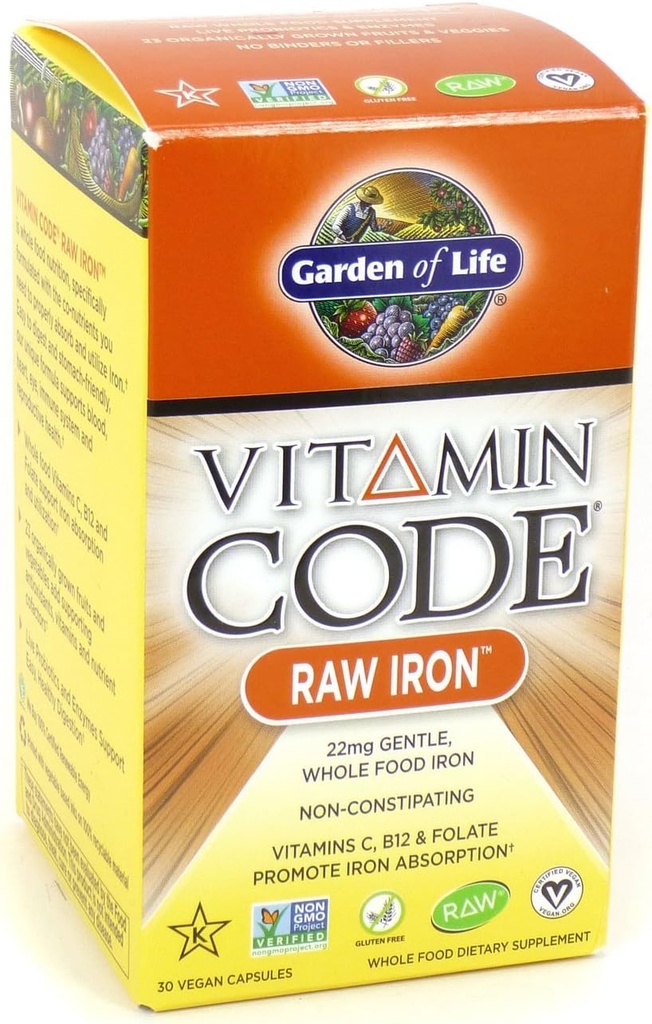 Vrt življenja Vitaminska koda Surovo železo, 30 kapsul (2 pakiranji)