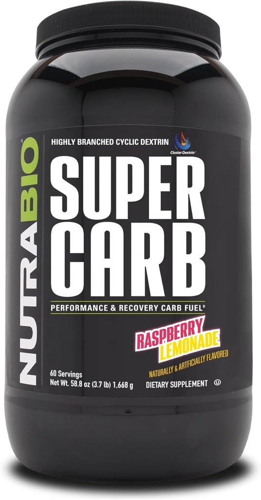 NutraBio Super Carb - 60 serviranja (Raspberry limonada)