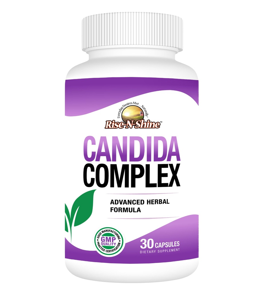 Rise-N-Shine Candida kompleksne kapsule Podpora za običajne Candida ravni z Origano, Kaprilna kislina, Reishi gobe in več 30 Število