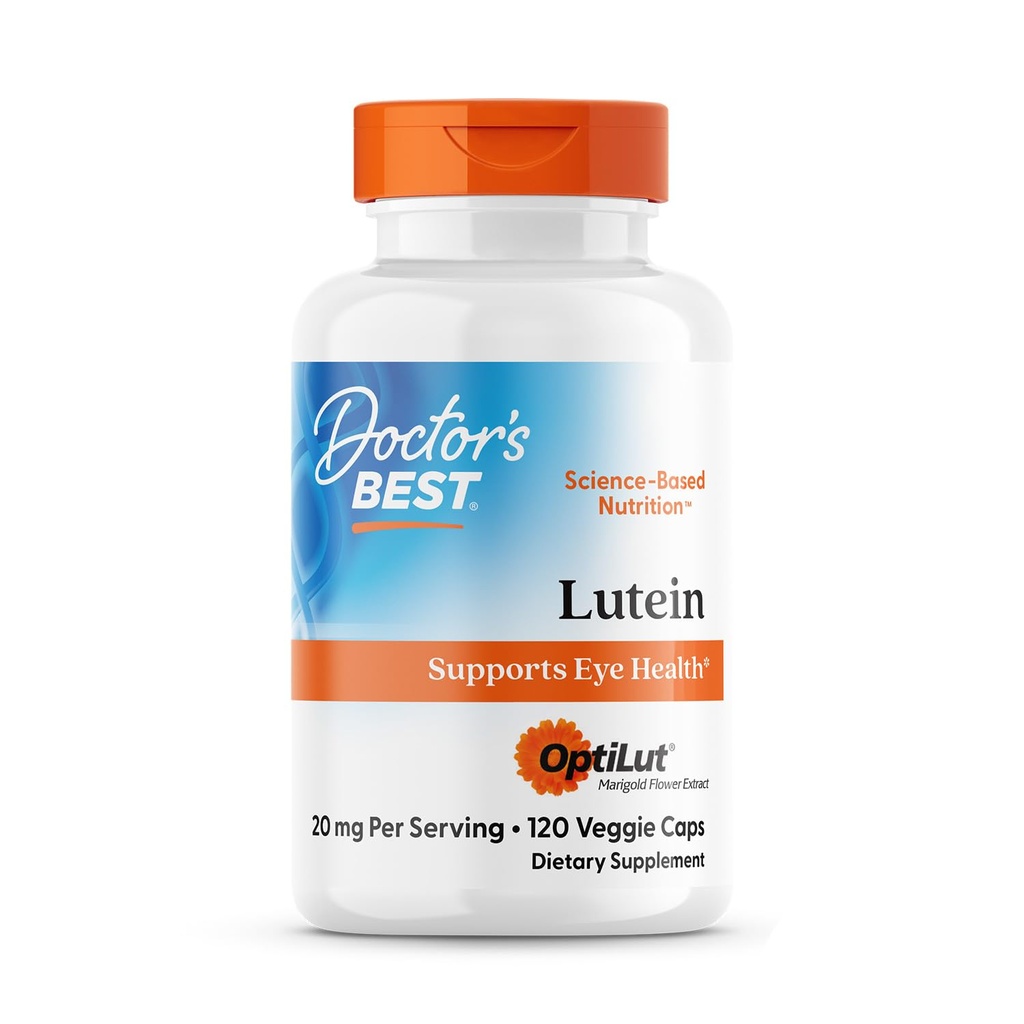 Zdravniki Best Lutein z OptiLut, Podpira zdravje oči, Non-GMO, Gluten Free, Soy Free, Vegan 120 Veggie Caps