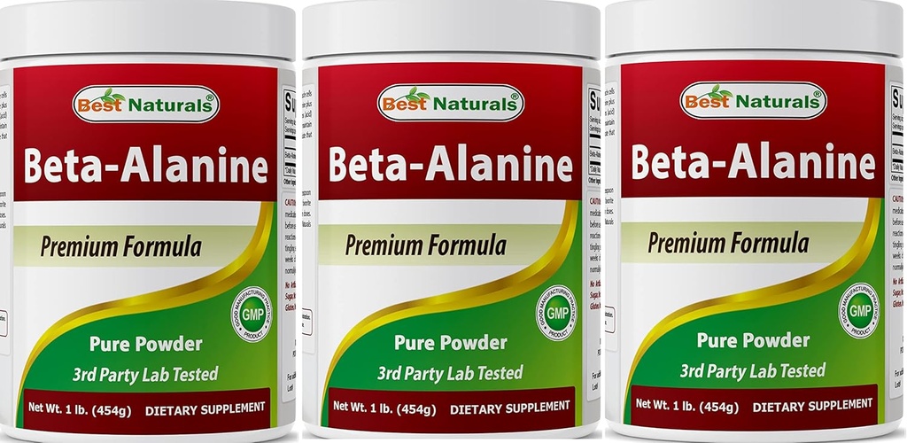 Best Naturals Beta Alanine Pure Powder 1 funt (1 LB (Pack of 3))