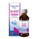 Hyland's Kids Sleep Calm & Immuniteta z melatoninom, Sugar-free Sleep Aid Tekočina z magnezijem, Vitamin D, Cink & Elderberry, Spodbuja spanje in podpira Imunsko zdravje, Starost 2+, Grozdni Flavor, 4 Fl. Oz.