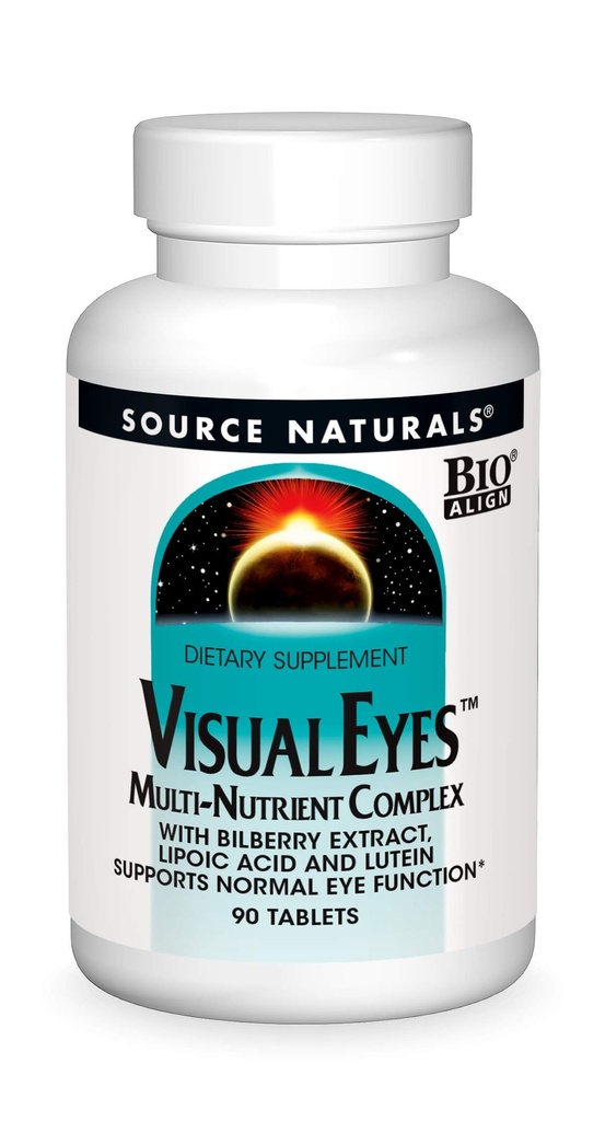 Vir Naturals Vizualne oči Prehranska dopolnila - Multi-Nutrient Complex z borovničevega ekstrakta, lipoična kislina in lutein - 90 tablet