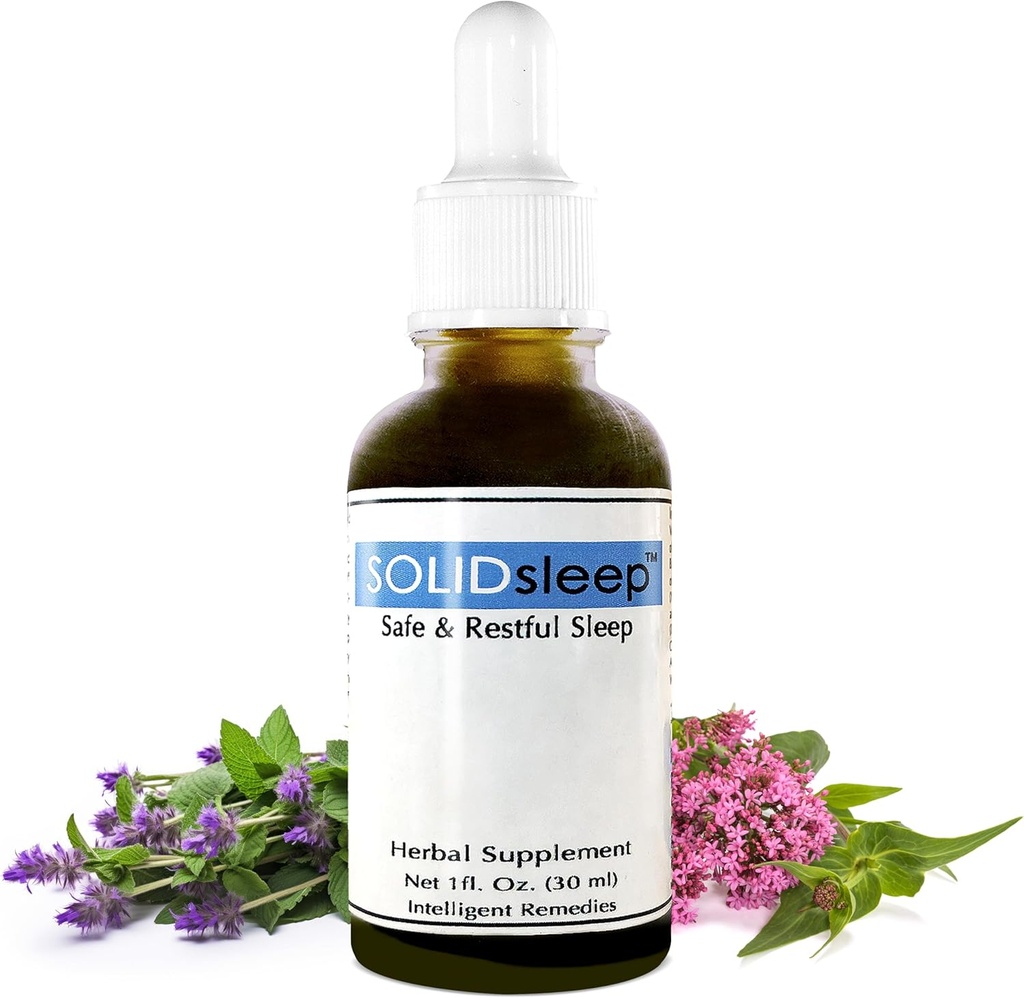 Tekoča pomoč za spanje z Valerian, Magnolia Bark, Nepeta & Passion Sadje - Mindful & Natural Aid Liquid Extract - SOLID spance Dopolnila za spanje za odrasle 30ml