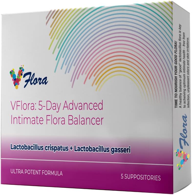 VagiBiom 5-Day Vflora (Lactobacillus crispatus + L. gasseri) za uravnoteženje Intimate Flora. Nourish in Nurture Dobra Flora za zdravje kože. Ultra Močni 100% naravni Vegan (5 Svečniki)