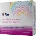 VagiBiom 5-Day Vflora (Lactobacillus crispatus + L. gasseri) za uravnoteženje Intimate Flora. Nourish in Nurture Dobra Flora za zdravje kože. Ultra Močni 100% naravni Vegan (5 Svečniki)