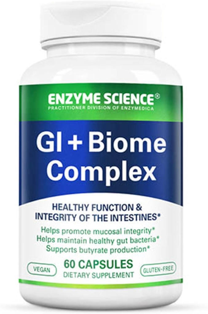 Enzyme Science GI + Biome Complex, Prebiotiki za zdravje in črevesno ravnovesje, 60 kapsul (30 strežnice)