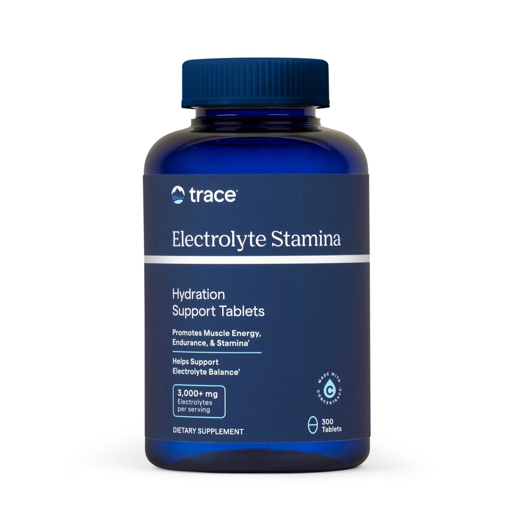 Trace Minerals Elektrolit Stamina - Heart Health & Hydration Support - Elektrolitni dodatek Aids Muscle Cramp Relief & vzdržljivost - Mineral Supplement with Magnezij - 300 Tablete (50 Serving)