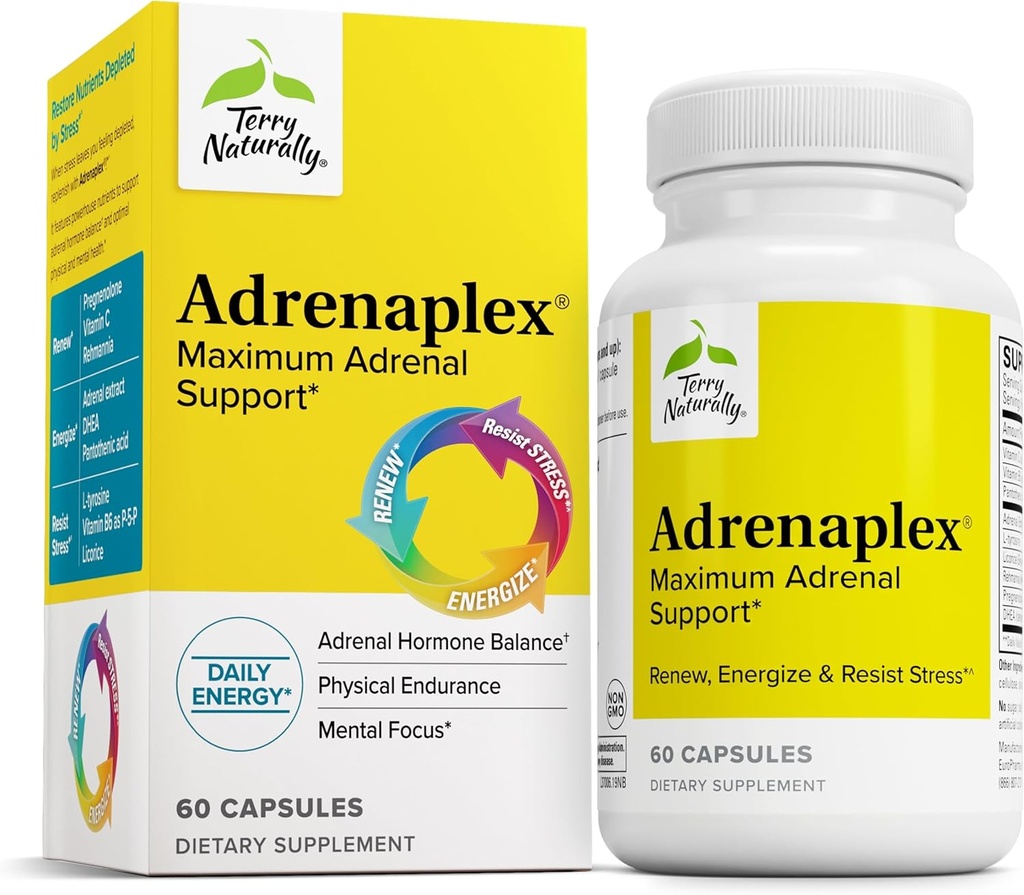 Terry Seveda Adrenaplex - Adrenal Gland Function Supplement - Glandularna podpora dodatek z vitamini C & B6 - Prehranska dopolnila za podporo zdrave adrenalne funkcije - 60 kapsul