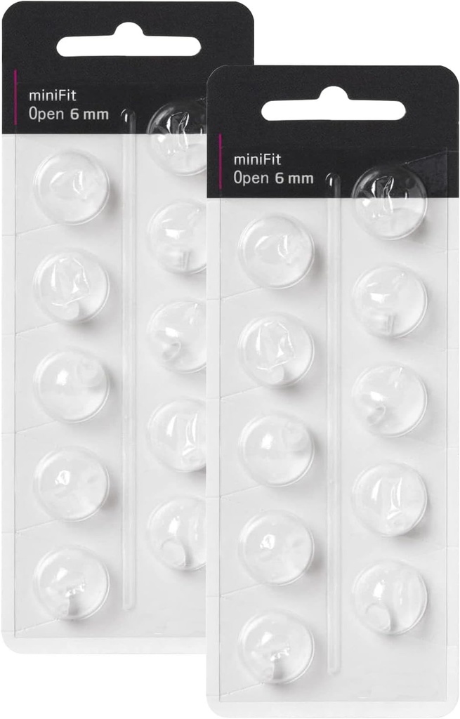 Domi za slušno pomoč za Otikon zamenjave, Oticon Minifit Open Vent Bas Domes (6 mm/2 paketi), Univerzalne Domes za Oticon slušno pomoč dobav.