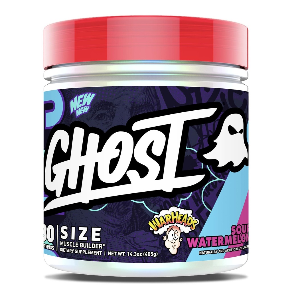 GHOST velikost V3 Muscle Builder prehranska dopolnila - bojne glave Sour Watermelon, 30 Servinges – Podpora rast mišic in moč gradnjo za moške in ženske - Kreatin & Betaine - Brez sladkorja & Gluten