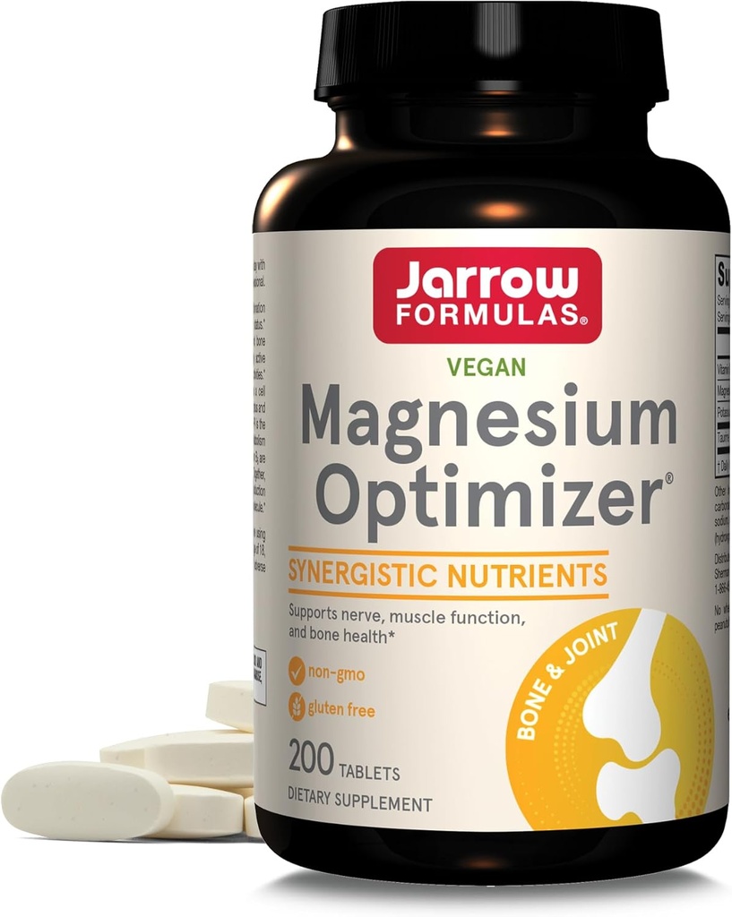 Jarrow Formulas Magnezij Optimizer - 200 tablet - podpira zdravje kosti in mišične funkcije - Vadba in vzdržljivost koristi - Vključuje Tavrin, P5P & vitamin B6 - 100 Serving