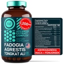 Fadogia Agrestis in Tongkat Ali dodatek - 600mg Fadogia Agrestis za moške, 500mg Longjack Tongkat Ali, Ashwagandha Maca Fenugreek Complex - moč mišic, energija, podpora razpoloženju - 120 kapsul