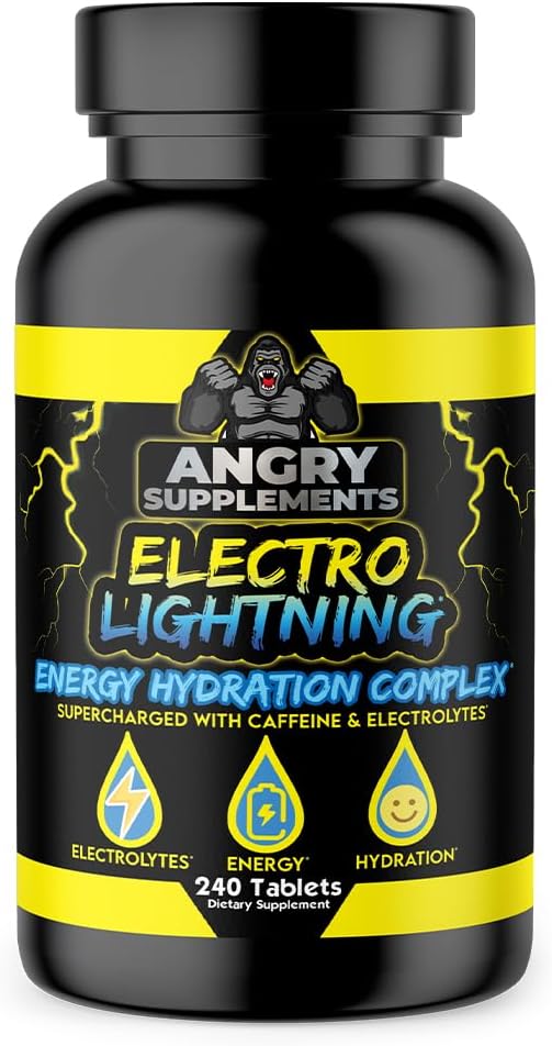 Jezni dodatki Electro Lightning Energy Hydration Complex Elektrolitske tablete - Hidrat s kalcij, magnezij, natrij, kalij in kofein tablete (240ct, 120 dnevna dobava)