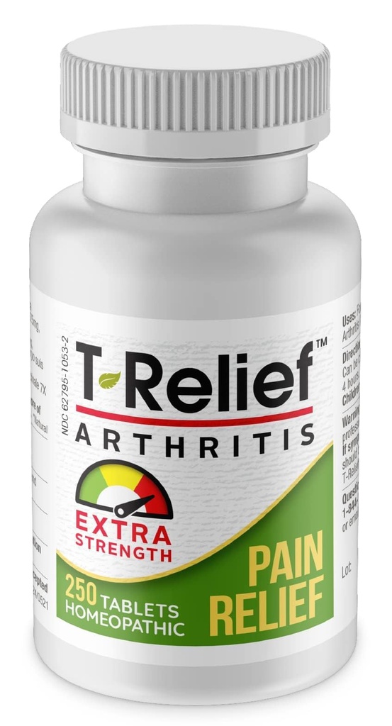 T-relief Dodatna moč Artritis Arnica +12 Olajšanje naravnih zdravil Pomoč Ease Soreness Bolečine in bolečine Seveda za ženske in moške - 250 tablet