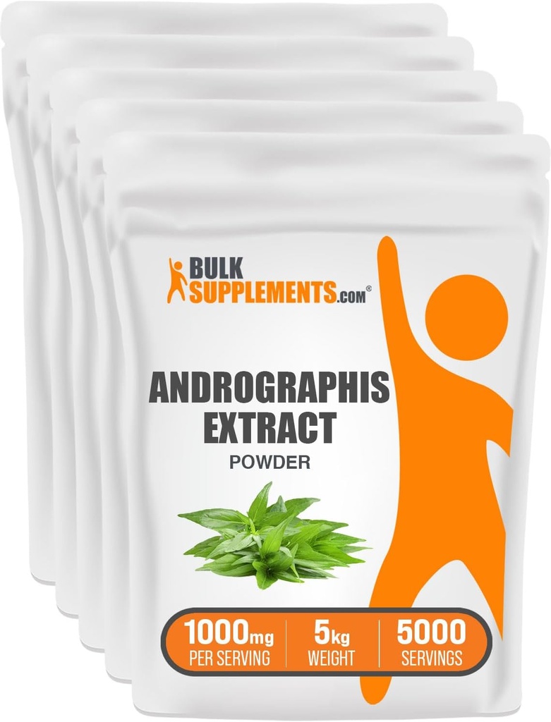 BulkSupplements.com Andrographis Extract Powder - Andrographis Panicilata, Herbal Supplement, Andrographis Powder - Gluten Free, 1000mg na Serving, 5kg (11 lbs)