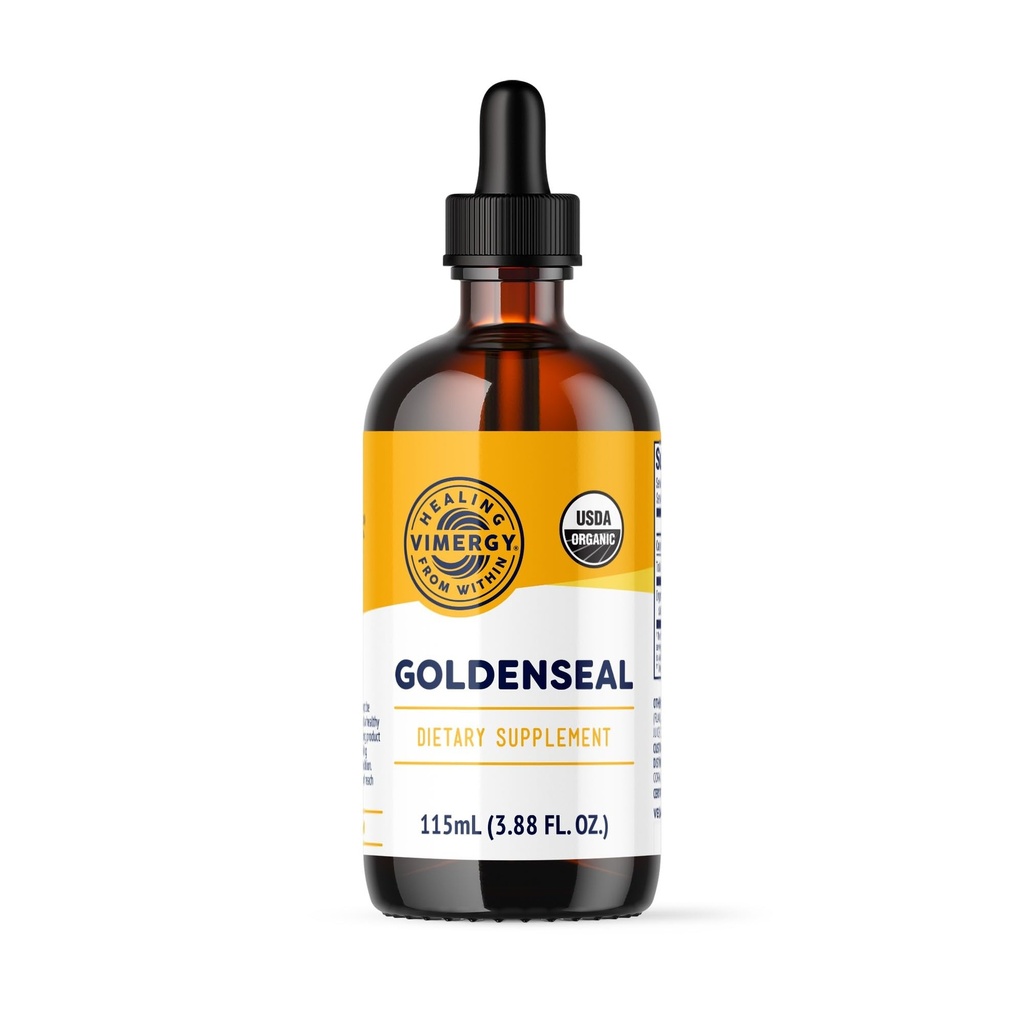 Vimergy Goldenseal Tincture Zeliščni dodatek – (57 Serving) 10:1 ekstrakt ekvivalent 2000mg Zeliščni ekvivalent– USDA Organic, Vegan, Alkohol-free Golden Seal zeliščne kapljice Odlično za čaj (115 ml)