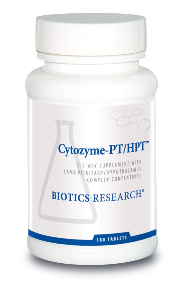 Biotics Raziskave Cytozyme PT HPT Lamb Pituitary Hypothalamus Complex, Podpira funkcijo Pituitary Gland in hipotalamus, Nadledvično zdravje, Brain Boost 180 Tablete