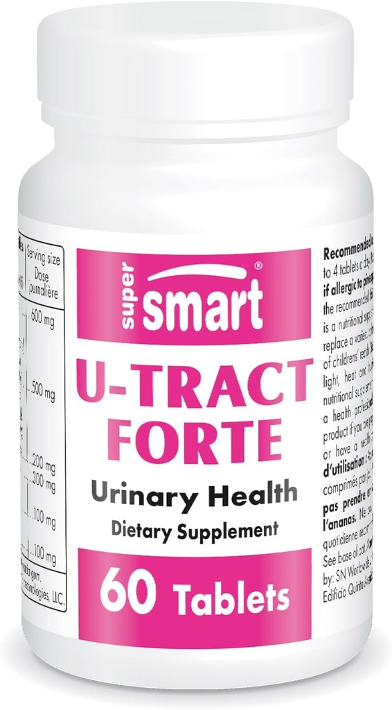 Superpametna U-tract Forte (Napredna Formula) - z D- mannoza, CranMax Cranberry Concentrat, Dandelion Root - Zeliščni dodatek 