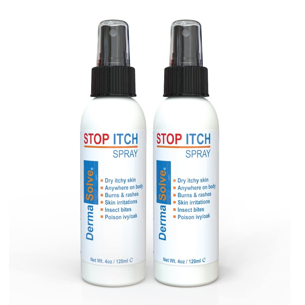 Dermasolve Stop Srbečica Spray s 100% organsko Neem olje, Skalp in telo Psoriaza Relief, suha koža, ugrizi, opekline, opekline in izpuščaji