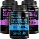 MEDCHOICE Sleep Melatonin (180ct) in Nootropic Brain (60ct) Dodatek Bundle - Wellness Duo za spanje, možgane, fokus, & Mood podpora - Vegan, Non-GMO, Gluten-free
