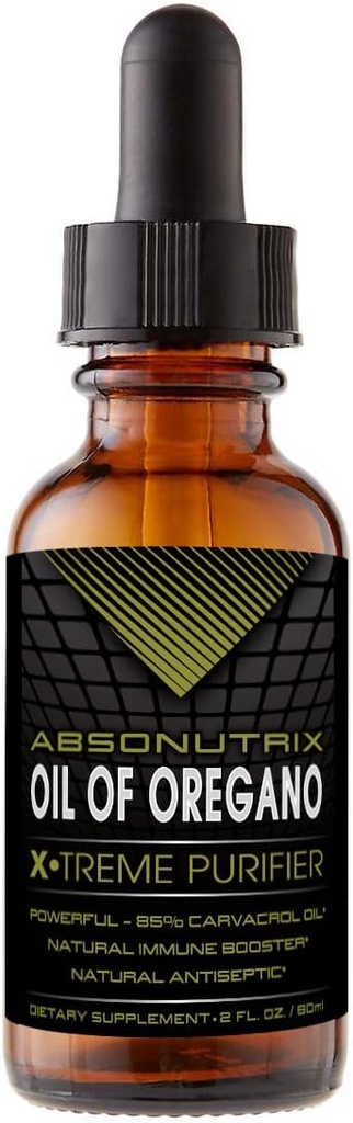 Absonutrix Oil of Origano 43 mg, 540 Servisi, 2 Oz steklenica, visoka biološka uporabnost, 85% Carvacrol olje, hitra absorpcija, Močne sestavine, Cruelty-free, tretje-party tested, Non-GMO, Made in USA