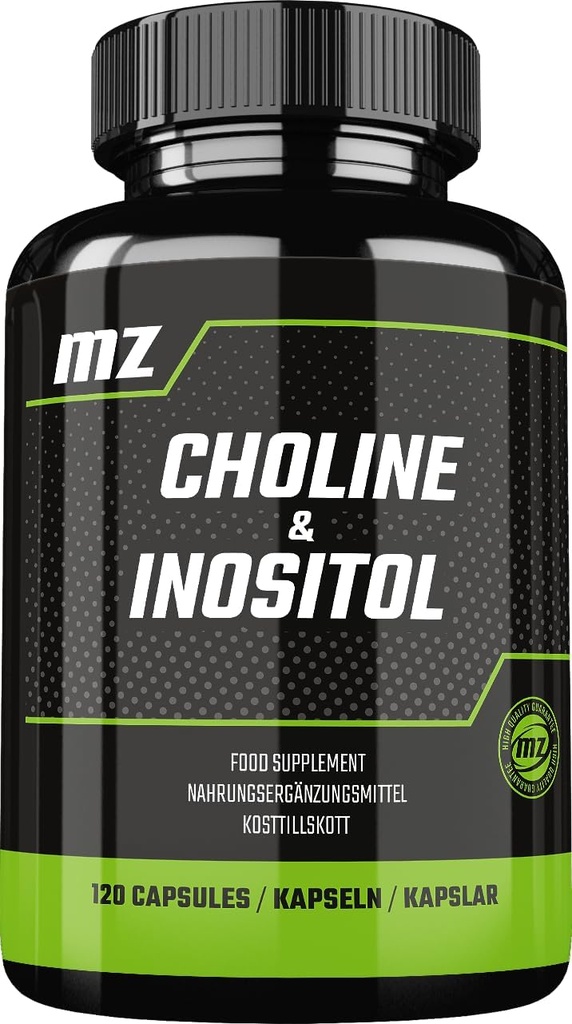 Choline in Inositol 1200 mg na serviranje - 120 kapsul - 2 meseca zaloge - prehranska dopolnila za podporo um jasnost in sprostitev - z MZ
