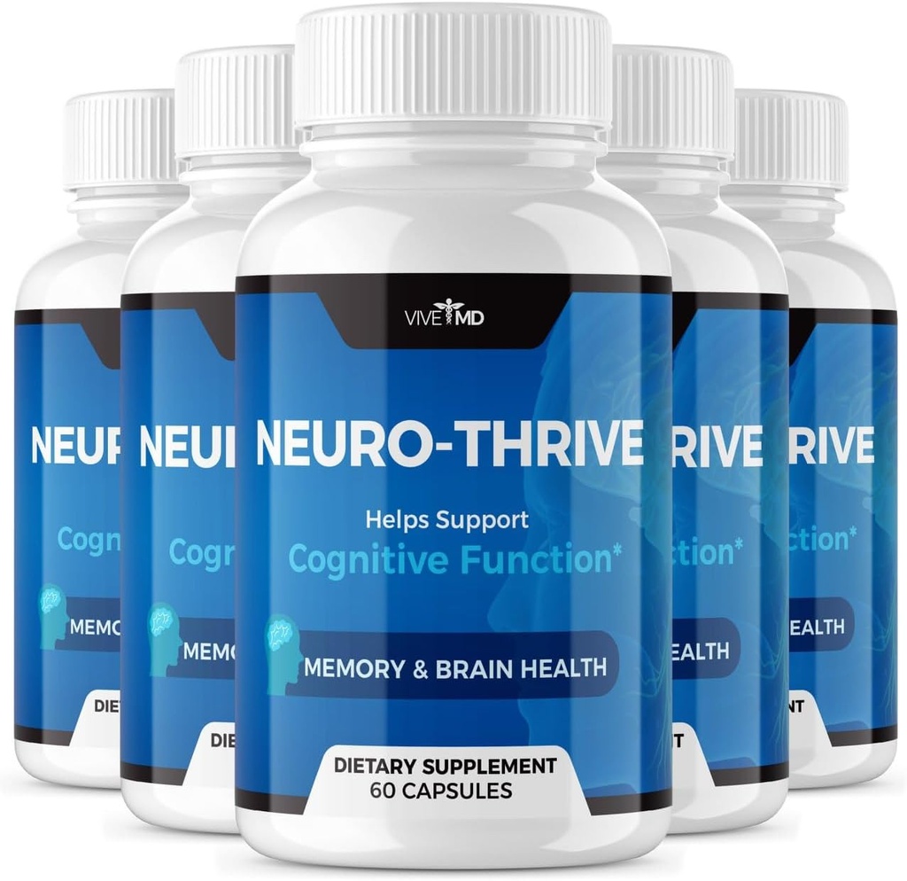 VIVE MD Neuro Thrive Brain Supplement - Uradna Formula - Neuro Thrive PQQ, Neuro Thrive za dodatno moč z Ginkgo Biloba Extract, Sibirski ginseng ekstrakt (5 pakiranje)