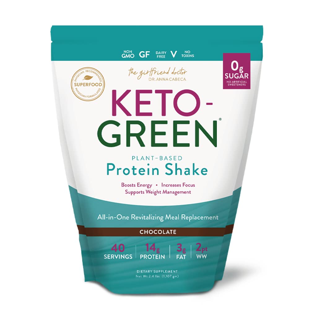 VIDAPURA Keto-Green Protein Shake dr. Anna Cabeca – Čokolada Vegan Protein for Daily Wellness, Energy & Gladke prebave – 40 Servingov