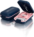 DUBSTAR majhne tablete Cutter, tabletke Cutter za majhne in majhne tablete, prenosne lepe tablete cutters za velike tablete, cuts vitamini tablete za pudrnice (Pill Cutter, modra)